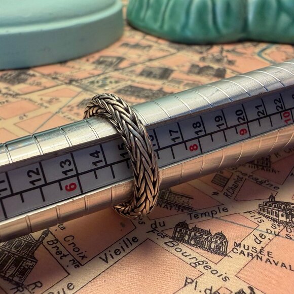 Braided sterling band ring from Bali - size 7 - Picture 2 of 3